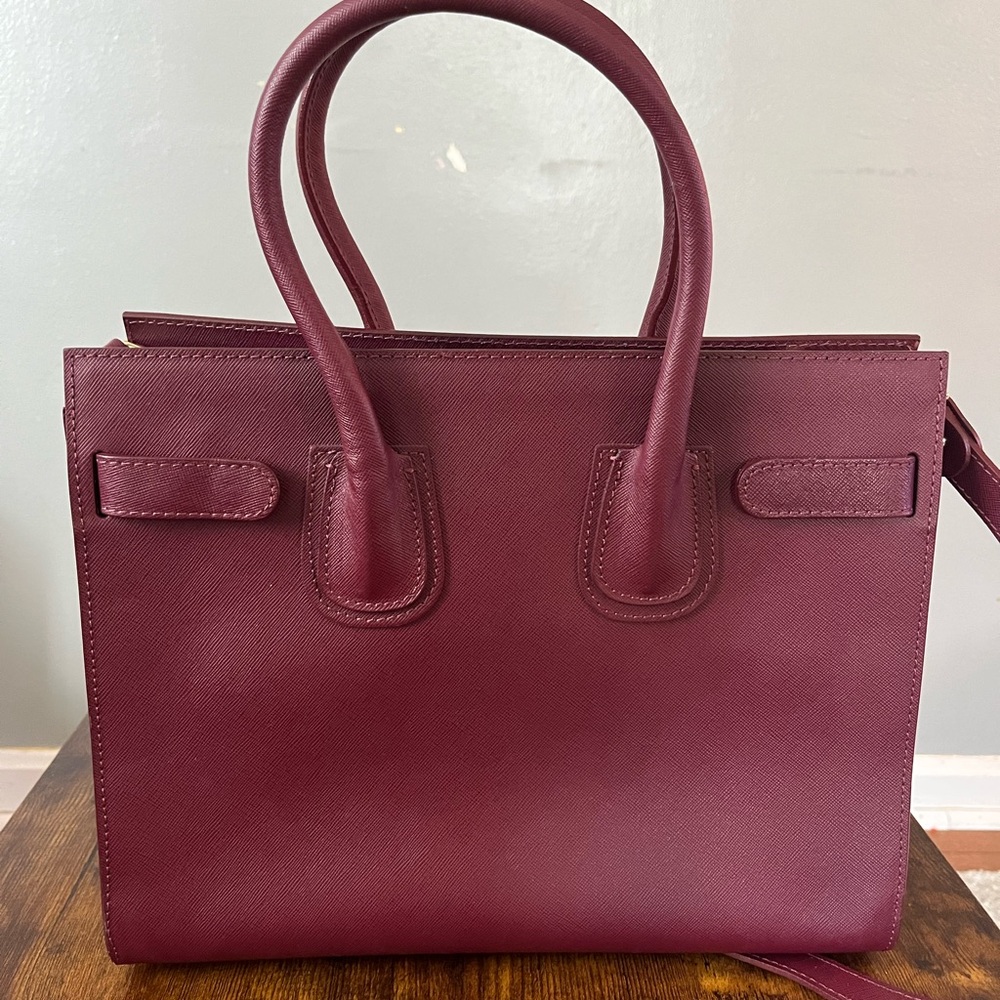 Vera pelle Italy handmade burgundy leather handbag - Picture 2 of 12